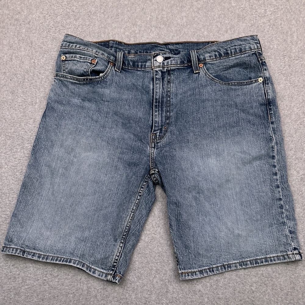 Levi's 405 Denim Jean Shorts Mens‎ 38 Medium Wash Jorts Stretch 10" Inseam